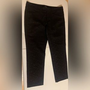 Mexx womens black on black lace like pattern pants size 12
